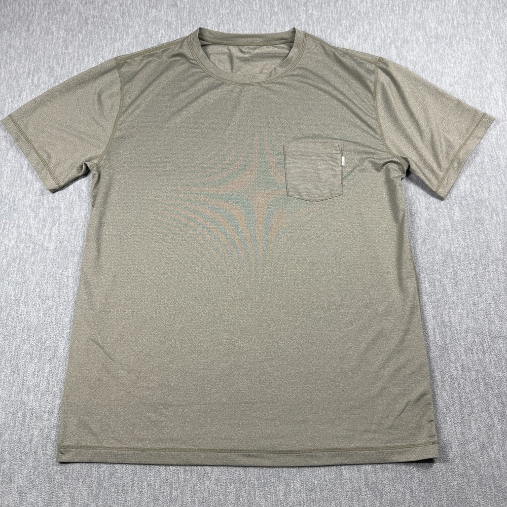 Vuori Shirt Mens Large Mesh Performance Knit Pocket Tee Quick Dry Moisture Wic